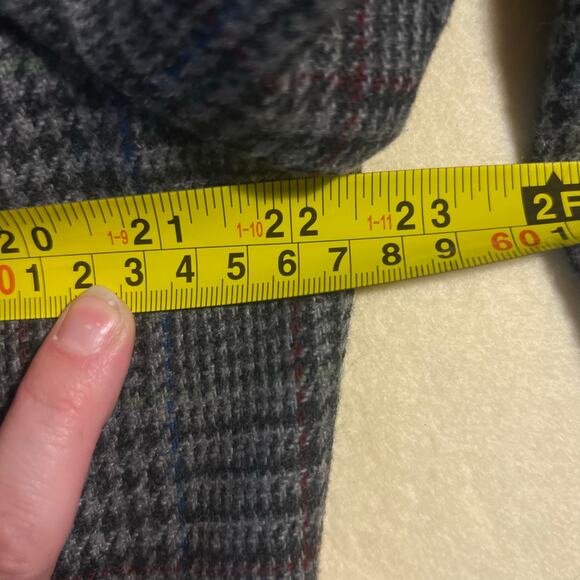 Vintage Sag Harbor Wool Blend Gray Plaid Blazer Women's Size 14 One Button EUC - Picture 5 of 9